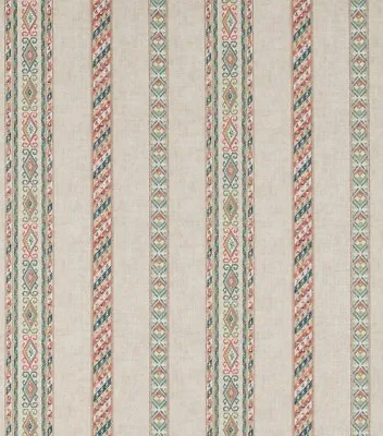 Colefax & Fowler Curtain Fabric 'TAIT STRIPE - MULTI' 3.5 METRES 100% Linen • £124.50
