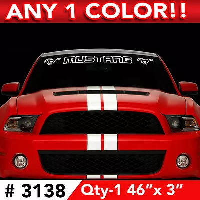 MUSTANG + HORSE WINDSHIELD DECAL STICKER 46 W X 3  ANY 1 COLOR • $24.99