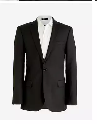 J.Crew Mens $498 Slim Thompson Suit Jacket Worsted Wool Black Size 38R G1730 • $199