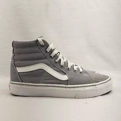 Vans SK8 HI Gray White Canvas Lace Up High-Top Skateboard Sneakers Shoes Size 8 • $16.99