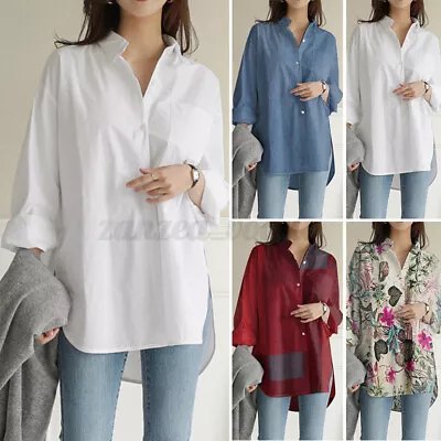 ZANZEA Womens Blouses Casual Long Sleeve Check Floral Solid Tops Shirt Plus Size • $16.43