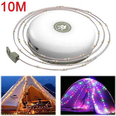 10M Portable Camping String Lights Outdoor Waterproof Stowable String Light UK • £13.99