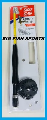 EAGLE CLAW Pack-It Telescopic Fly Rod/ Reel Combo 6'6  #PK66TF NEW FREE SHIPPING • $29.99