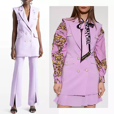 Versace Jeans Couture | Lavender Double Breasted Sleeveless Blazer Vest 40 • $942.22
