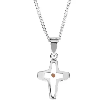 Silver Plated Mustard Seed Mini Cross Necklace • $44.74