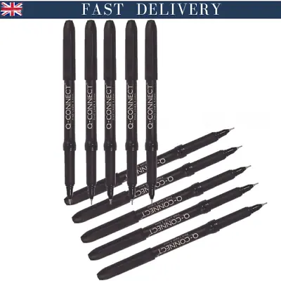 Q-Connect Black 0.4mm Fineliner Pen (Pack Of 10) • £4.91