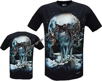 Snow Wolf Pack Native American Indian Biker T- Shirt Front & Back Print M - 3XL • £9.99