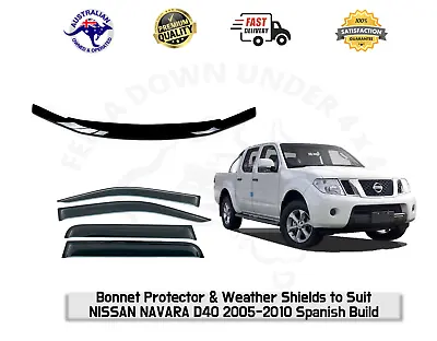 Bonnet Protector Weather Shields To Suit Nissan Navara D40 2005-10 Spanish Model • $126.99