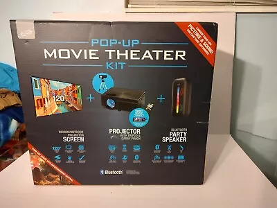 Pop-Up Movie Theater Kit With Screen Projector And Bluetooth Party Speaker  • $54.99