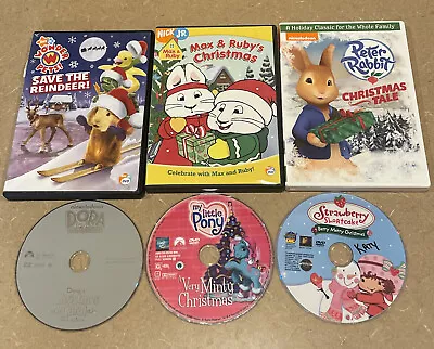 CHRISTMAS DVD Lot For Kids Girls Boys DVDS Peter Rabbit Dora Max Ruby LittlePony • $16.24