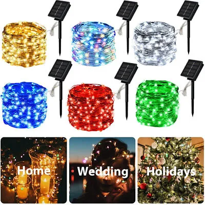 100-200 LED Solar Christmas String Lights Fairy Garden Outdoor Party Lamp • $8.54