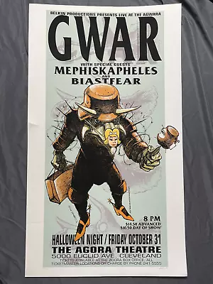 Derek Hess GWAR Mephiskapheles 1997 Halloween Show Poster Print Signed & # • $79.99