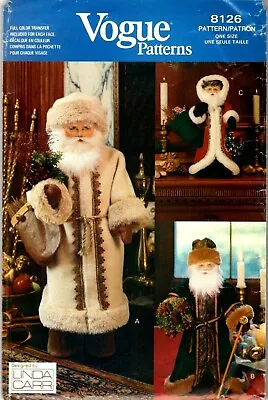 Vogue 8126 Father Christmas Dolls Sewing Pattern Uncut • $9.24