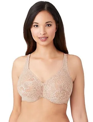 New Wacoal 65547 Toast Nude Halo Lace Full Figure Underwire Bra Size 34DD • $26.50