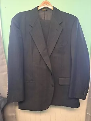 Men's Vintage John Weitz Palm Beach Black Plaid Suit - 2-pc - 50R • $50