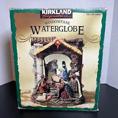 Windowpane Nativity Water-Globe Christmas Light Up Musical Kirkland Blower Broke • $39.99