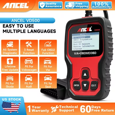 ANCELVD500 Car Code Reader Diagnostic Tool Fit For VW Fit For Audi Fit For Skoda • $44.99