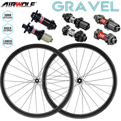 Carbon Gravel Wheelset 30mm Width Road Bike Rim DT 240/350 Novatec 411/412 700c • $725.99