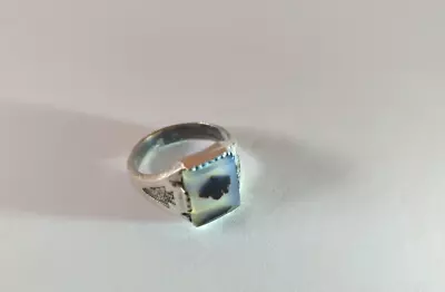 Vintage Men's Sterling Silver Picture Agate Ring / Size 9.5 • $88