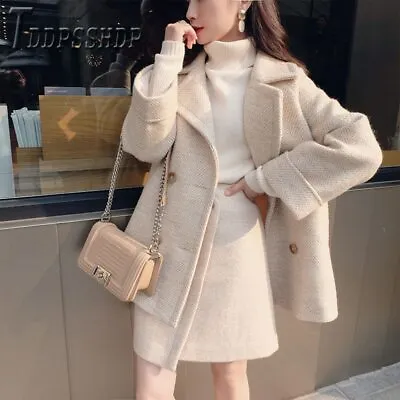 £132.87 • Buy 2019 Autumn Winter Temperament Women Sets Woolen Coat And Skirts Female Sets