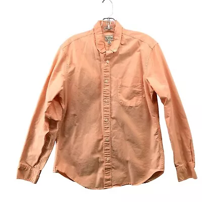 J. Crew Slim Untucked Button Down Shirt Mens M Long Sleeve Peach Cotton • $15.99
