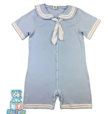  Adult Sailor Romper With Baby Blue  Snap Crotch.  • $52.99