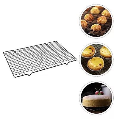  BBQ Mesh Non-stick Paint Wire Cooling Rack Griddle Metal Tray • £12.65