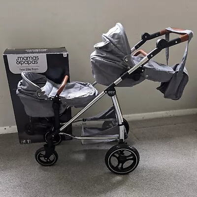 Mamas & Papas Twin Elite Dolls Pram - Baby Chic - Near Mint Condition - Boxed • £79.99