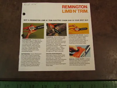 Vintage Remington Chainsaw Paper Print Ad Desa Electric Sign Display Dupont 2 • $6.63