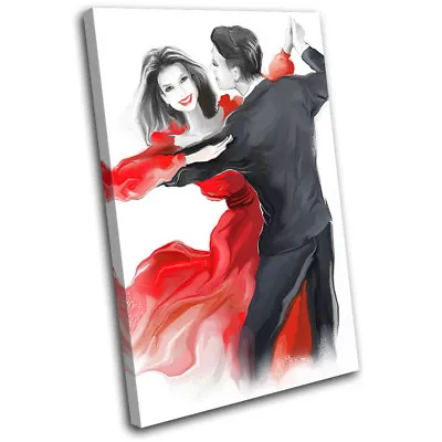 Ballroom Dancing Painting Style Performing SINGLE CANVAS WALL ART Picture Print • £19.99