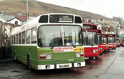 6x4 Bus Photograph Crosville National MLG964P National Welsh At Porth • £1