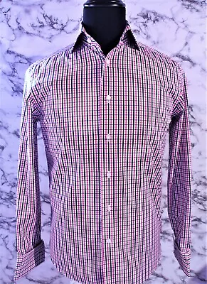 Men's Rhodes & Beckett Check Red/white/blue Dress/business Shirt Slim Fit 38  • $49.95