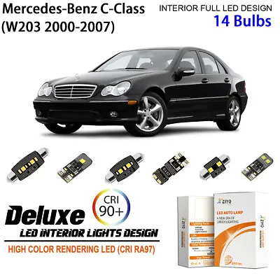 LED Interior Light Kit For Mercedes Benz C Class W203 White Light Bulbs Upgrade • $23.40