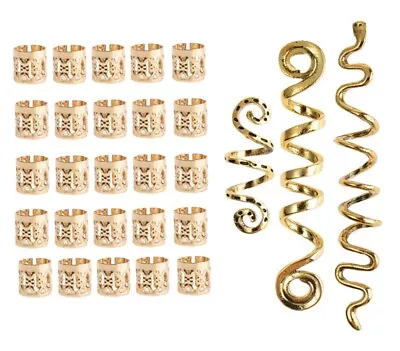 £7.99 • Buy 18 Pcs Hair Braid DIY Dread Dreadlock Beads Adjustable Snake Cuff Clip Gift
