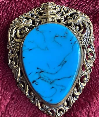 VTG Faux Turquoise Brooch • $5.99