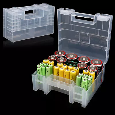 Plastic Battery Box Storage Case Holder Organizer For AA AAA C D 9V Batte.hap • $4.96