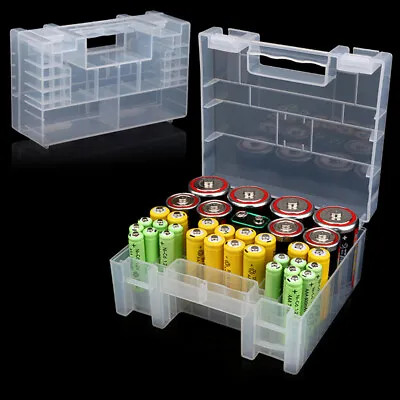 Plastic Battery Box Storage Case Holder Organizer For AA AAA C D 9V Batter.sh6 • $7.05