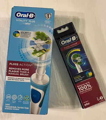 Oral-B Vitality Floss Action  Electric Toothbrush + 3 Replacement Heads • $42.95