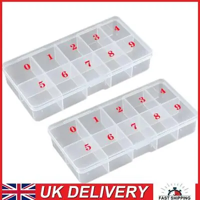 2 Pieces Nail Tip Box - False Nail Tips Transparent Storage Box Nail Accessories • £6.59
