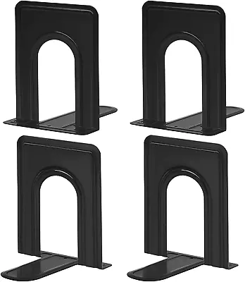 2 Pair Book Ends Sturdy Shelves Universal Heavy Duty Nonskid Metal Premium NEW • $14.28