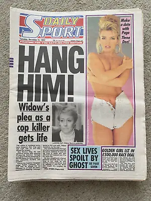 Daily Sport Newspaper 8th December 1992 Dee Ivens Michelle Cleaver • £14.99