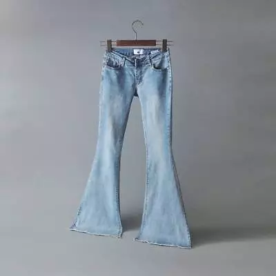 Womens Flare Denim Jeans Bell Bottom Stretch Pants Skinny High Waist Trousers • £17.69