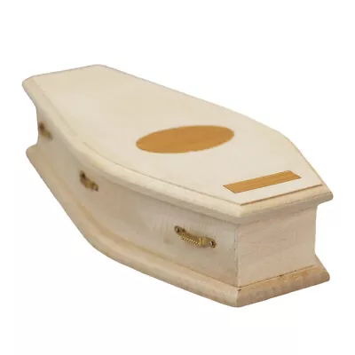 Miniature Casket Wood Funeral Coffin Funeral Coffin Church Dollhouse Accessories • $16.59