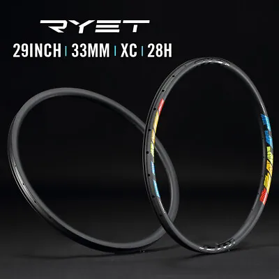 29 Inch Carbon Fiber MTB Rims 33mm-29mm 28H XC Mountain Bike Rims Disc Brake • $239.99