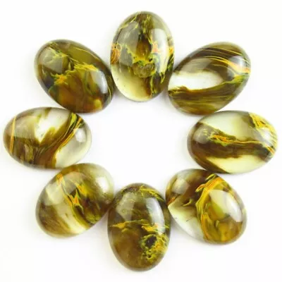 8Pcs 25x18x7mm Volcano Cherry Quartz Oval Cab Cabochon D84374 • $16.37