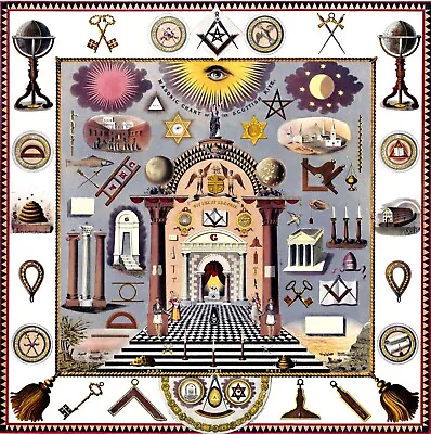 1875 Masonic Chart Of The Scottish Rite Freemasonry Temple Lodge Poster Print • $40.50