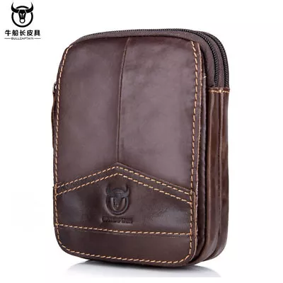 Vintage Cowhide Man Wearing Belt Mobile Phone Bag Outdoor Multifunctional Bag • $26.99