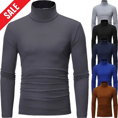 $8.99 • Buy Men Turtle High Neck Tops T-Shirt Tee Extra Soft Thermal Long Sleeve Sweater US