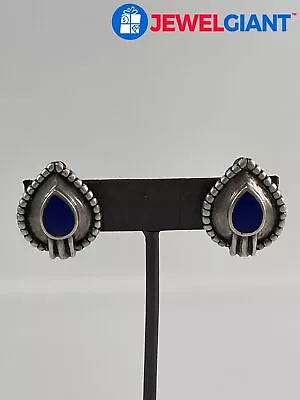 Nf Sterling Silver Lapis Lazuli 1 Pair Of Clip-on Earrings 16.0 G #ex913 • $11.50