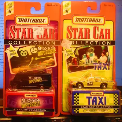 Matchbox Star Car Collection Taxi Cab & Mission Impossible 1/64 🔥 1997 Issue • $20